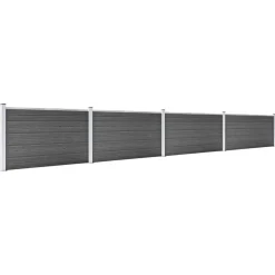 MAISON EXCLUSIVE - Ensemble de panneau de clôture wpc 699x105 cm noir
