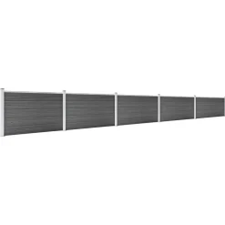 MAISON EXCLUSIVE - Ensemble de panneau de clôture wpc 872x105 cm noir