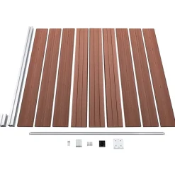 MAISON EXCLUSIVE - Ensemble de clôture wpc 2 carré + 1 incliné 446 x 186 cm marron