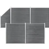 MAISON EXCLUSIVE - Ensemble de clôture wpc 4 carré + 1 incliné 792 x 186 cm gris
