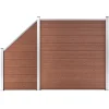 MAISON EXCLUSIVE - Ensemble de clôture wpc 1 carré + 1 incliné 273x186 cm marron