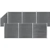 MAISON EXCLUSIVE - Ensemble de clôture wpc 6 carré + 1 incliné 1138x186 cm gris