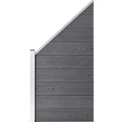 MAISON EXCLUSIVE - Ensemble de clôture wpc 6 carré + 1 incliné 1138x186 cm gris
