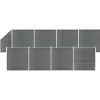 MAISON EXCLUSIVE - Ensemble de clôture wpc 8 carré + 1 incliné 1484x186 cm gris