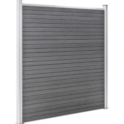MAISON EXCLUSIVE - Ensemble de clôture wpc 8 carré + 1 incliné 1484x186 cm gris