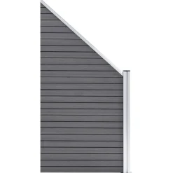 MAISON EXCLUSIVE - Ensemble de clôture wpc 8 carré + 1 incliné 1484x186 cm gris