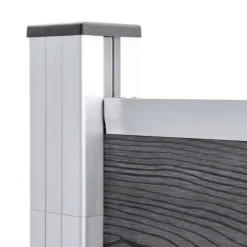 MAISON EXCLUSIVE - Ensemble de clôture wpc 8 carré + 1 incliné 1484x186 cm gris