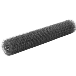 MAISON EXCLUSIVE - Grillage acier et revêtement en pvc 25 x 1 m gris