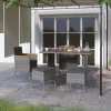 MAISON EXCLUSIVE - Jeu de chaise et tabouret de jardin 4 pcs résine tressée gris