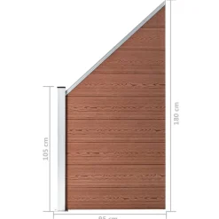MAISON EXCLUSIVE - Panneau de clôture wpc 95x(105-180) cm marron