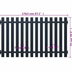 MAISON EXCLUSIVE - Panneau de clôture anthracite 178 x 75 cm acier thermolaqué