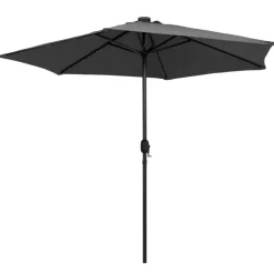 MAISON EXCLUSIVE - Parasol de jardin et lumières led mât en aluminium anthracite