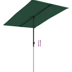 MAISON EXCLUSIVE - Parasol de jardin avec mât en aluminium 2x1,5 m vert