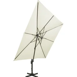 MAISON EXCLUSIVE - Parasol de jardin en porte-à-faux avec double toit sable