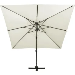 MAISON EXCLUSIVE - Parasol de jardin en porte-à-faux avec double toit sable