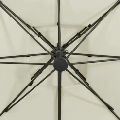 MAISON EXCLUSIVE - Parasol de jardin en porte-à-faux avec double toit sable