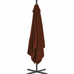 MAISON EXCLUSIVE - Parasol de jardin en porte-à-faux avec mât en acier terre cuite
