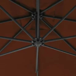 MAISON EXCLUSIVE - Parasol de jardin en porte-à-faux avec mât en acier terre cuite