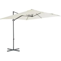 MAISON EXCLUSIVE - Parasol de jardin en porte-à-faux avec mât en acier sable