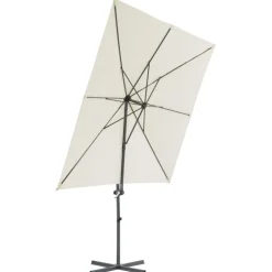 MAISON EXCLUSIVE - Parasol de jardin en porte-à-faux avec mât en acier sable