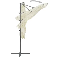 MAISON EXCLUSIVE - Parasol de jardin en porte-à-faux avec mât en acier sable