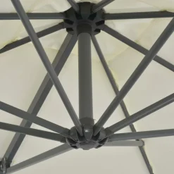 MAISON EXCLUSIVE - Parasol de jardin en porte-à-faux avec mât en acier sable