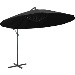 MAISON EXCLUSIVE - Parasol suspendu avec poteau noir 3 m