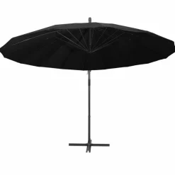 MAISON EXCLUSIVE - Parasol suspendu avec poteau noir 3 m