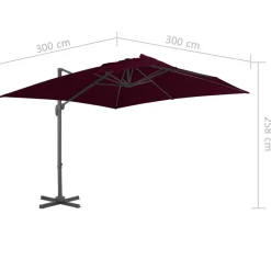 MAISON EXCLUSIVE - Parasol de jardin en porte-à-faux avec mât en aluminium