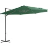 MAISON EXCLUSIVE - Parasol de jardin en porte-à-faux avec mât en acier vert