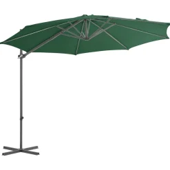MAISON EXCLUSIVE - Parasol de jardin en porte-à-faux avec mât en acier vert