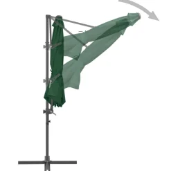 MAISON EXCLUSIVE - Parasol de jardin en porte-à-faux avec mât en acier vert