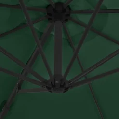 MAISON EXCLUSIVE - Parasol de jardin en porte-à-faux avec mât en acier vert