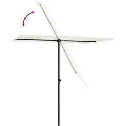 MAISON EXCLUSIVE - Parasol de jardin avec mât en aluminium 2x1,5 m blanc sable