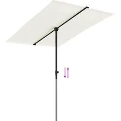 MAISON EXCLUSIVE - Parasol de jardin avec mât en aluminium 2x1,5 m blanc sable