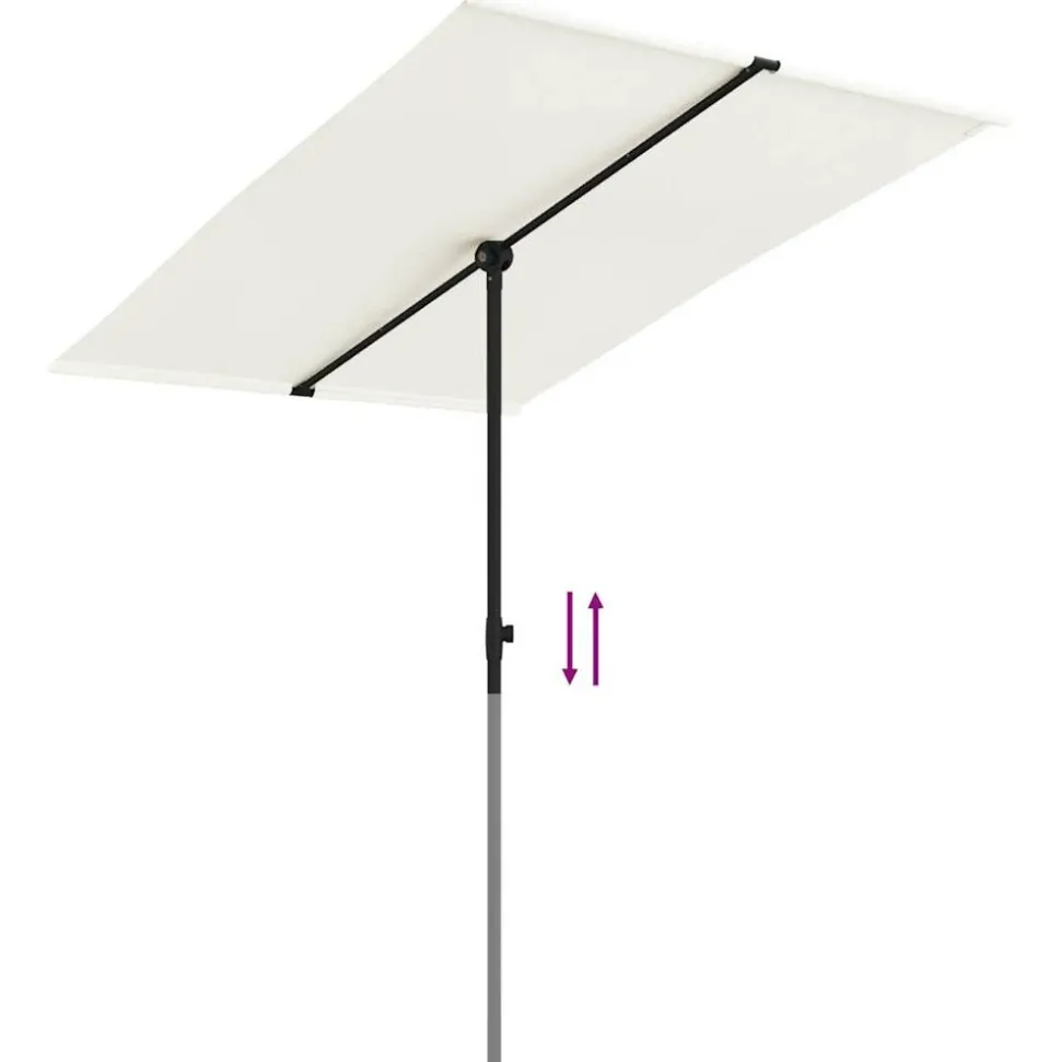 MAISON EXCLUSIVE - Parasol de jardin avec mât en aluminium 2x1,5 m blanc sable
