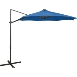 MAISON EXCLUSIVE - Parasol de jardin en porte-à-faux et mât et lumières led
