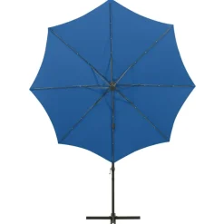 MAISON EXCLUSIVE - Parasol de jardin en porte-à-faux et mât et lumières led