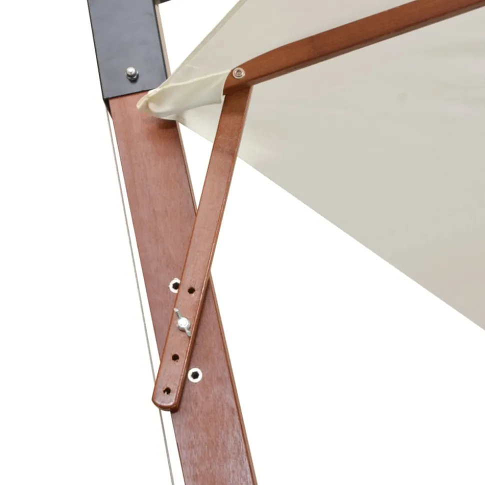 MAISON EXCLUSIVE - Parasol suspendu avec poteau en bois 350 cm blanc