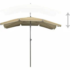 MAISON EXCLUSIVE - Parasol de jardin avec mât 200x130 cm taupe