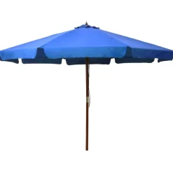 MAISON EXCLUSIVE - Parasol d'extérieur avec mât en bois 330 cm bleu azuré