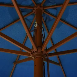 MAISON EXCLUSIVE - Parasol d'extérieur avec mât en bois 330 cm bleu azuré
