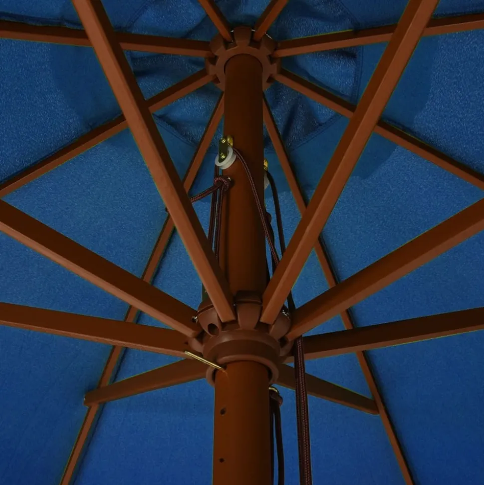 MAISON EXCLUSIVE - Parasol d'extérieur avec mât en bois 330 cm bleu azuré