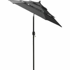 MAISON EXCLUSIVE - Parasol de jardin à 3 niveaux avec mât en aluminium anthracite