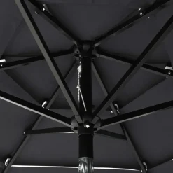 MAISON EXCLUSIVE - Parasol de jardin à 3 niveaux avec mât en aluminium anthracite