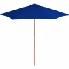 MAISON EXCLUSIVE - Parasol de jardin avec mât en bois bleu 270 cm