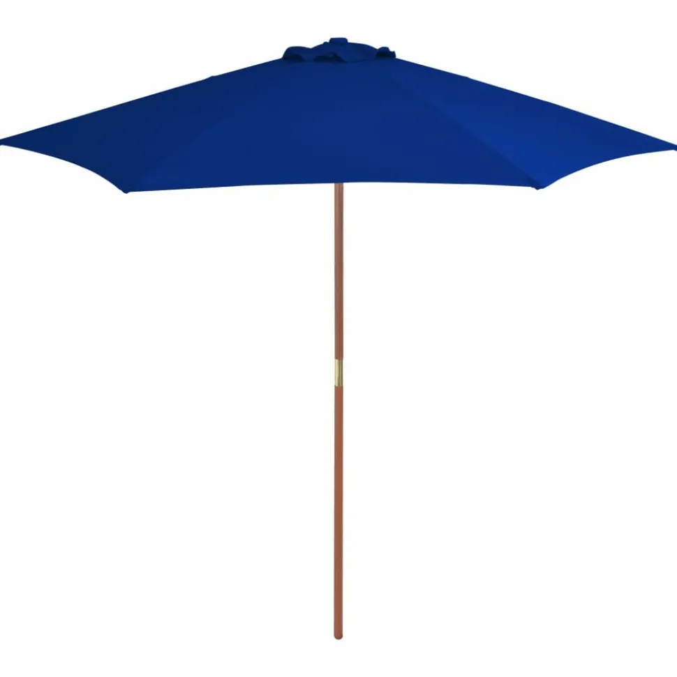 MAISON EXCLUSIVE - Parasol de jardin avec mât en bois bleu 270 cm