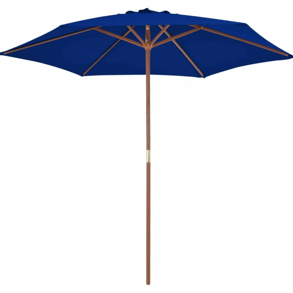 MAISON EXCLUSIVE - Parasol de jardin avec mât en bois bleu 270 cm