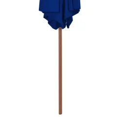 MAISON EXCLUSIVE - Parasol de jardin avec mât en bois bleu 270 cm