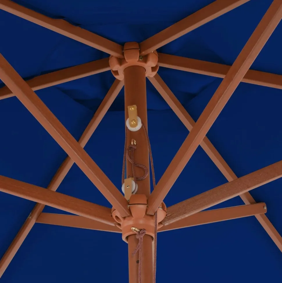 MAISON EXCLUSIVE - Parasol de jardin avec mât en bois bleu 270 cm